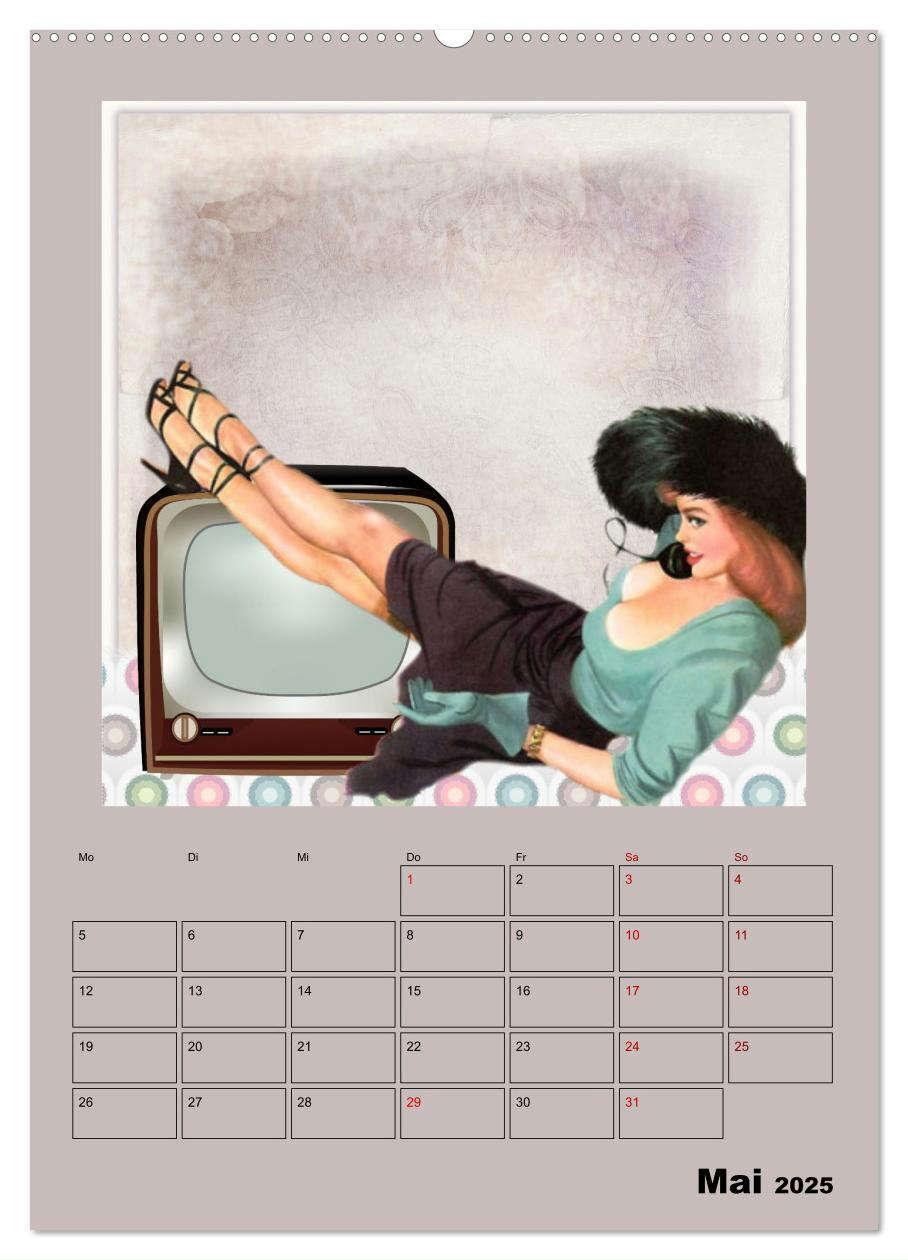 Bild: 9783435909391 | Retro Kult Pin-up-Girls (Wandkalender 2025 DIN A2 hoch), CALVENDO...