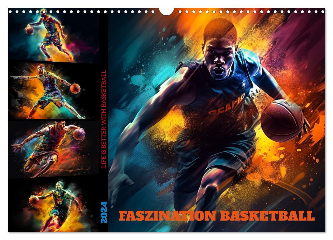 Cover: 9783675668959 | Faszination Basketball (Wandkalender 2024 DIN A3 quer), CALVENDO...