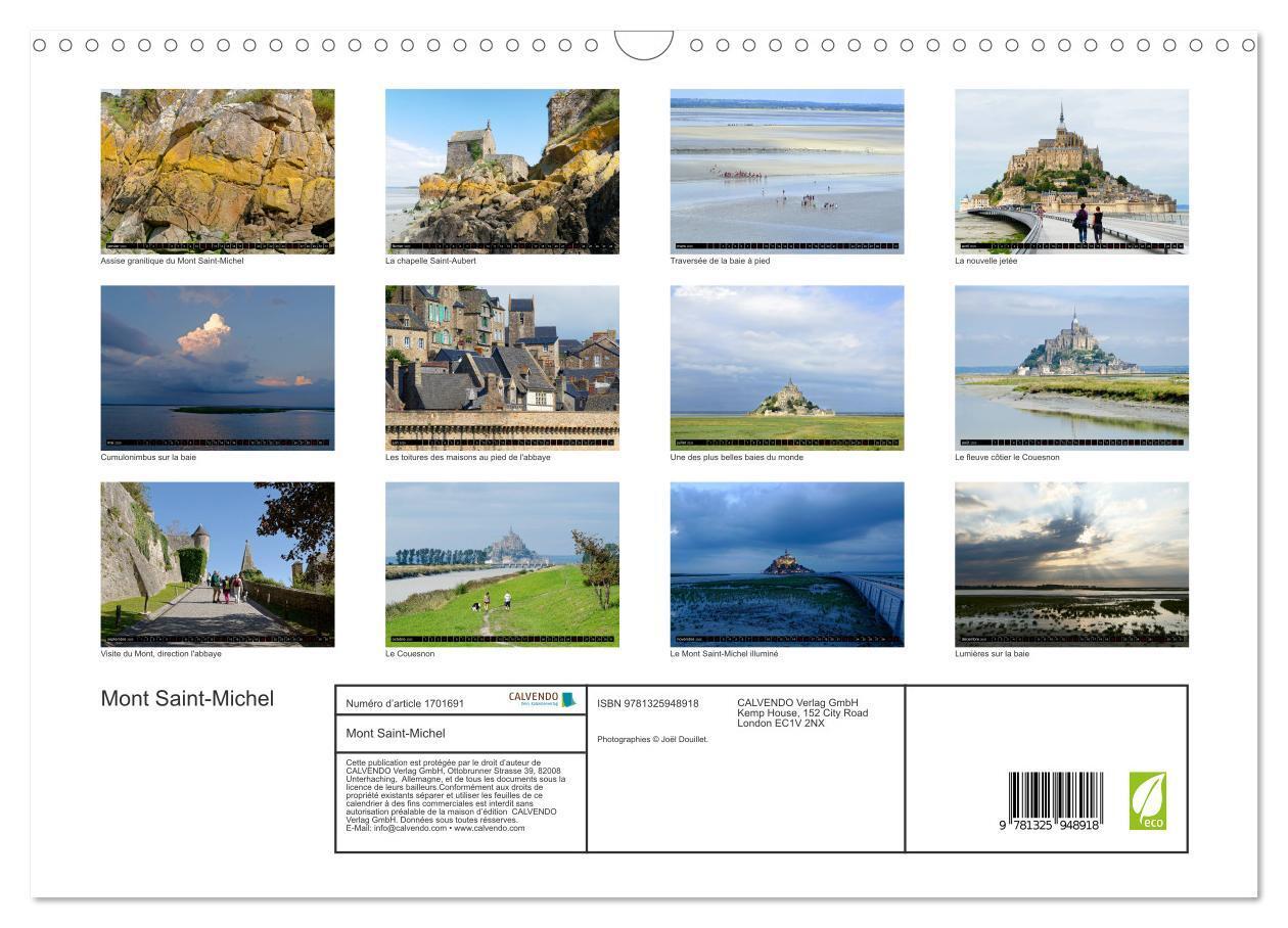 Bild: 9781325948918 | Mont Saint-Michel (Calendrier mural 2025 DIN A3 vertical), CALVENDO...