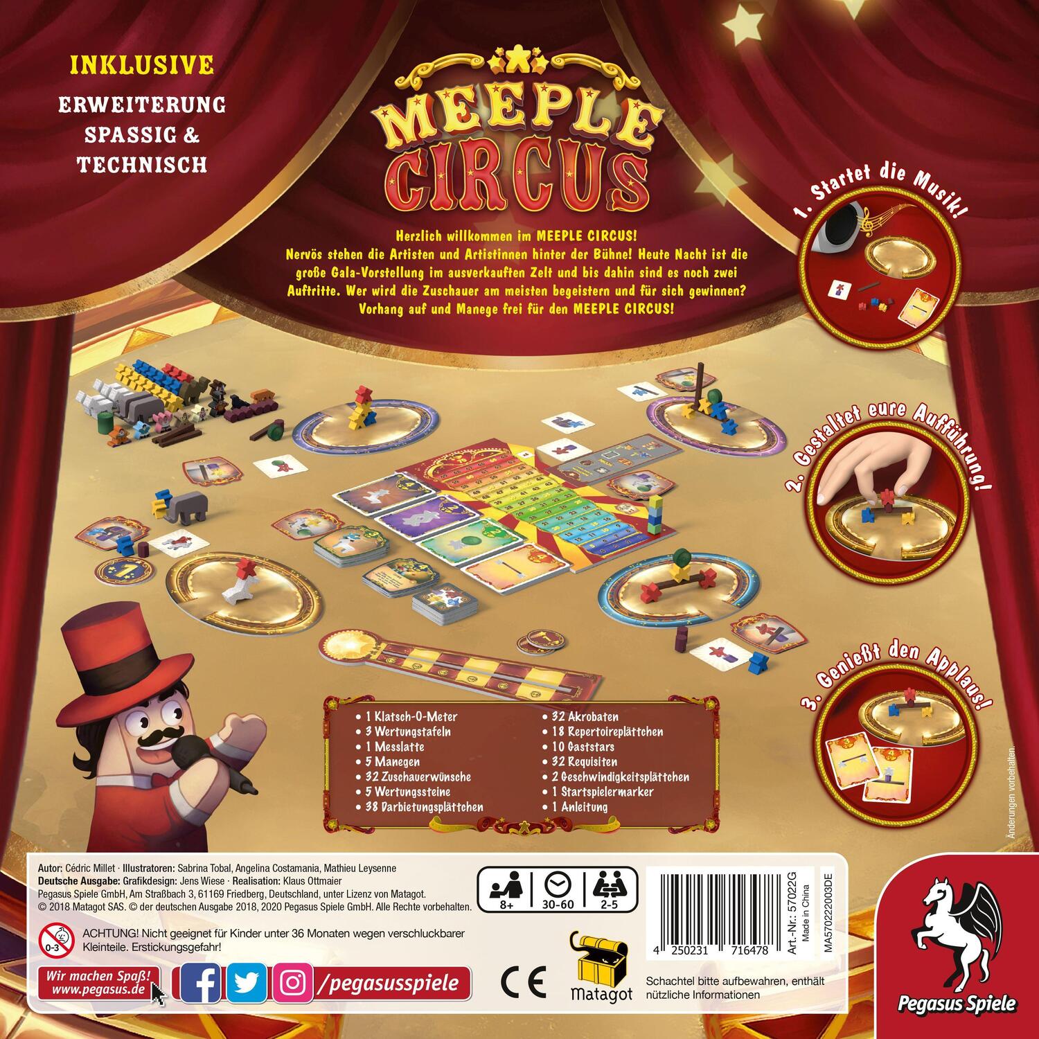 Bild: 4250231716478 | Meeple Circus (deutsche Ausgabe) | Spiel | Deutsch | 2018 | Pegasus