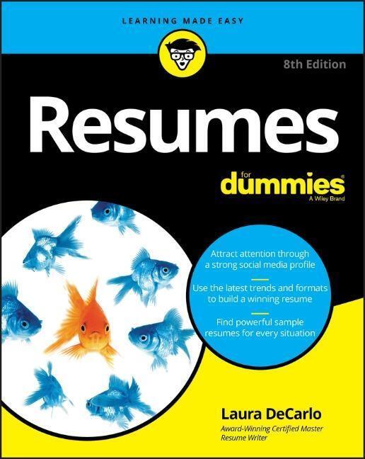 Cover: 9781119539285 | Resumes for Dummies | Laura Decarlo | Taschenbuch | 464 S. | Englisch