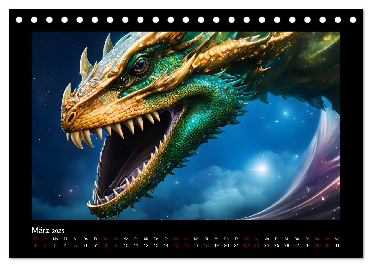 Bild: 9783383881589 | Phantasievolle Welt der Drachen (Tischkalender 2025 DIN A5 quer),...