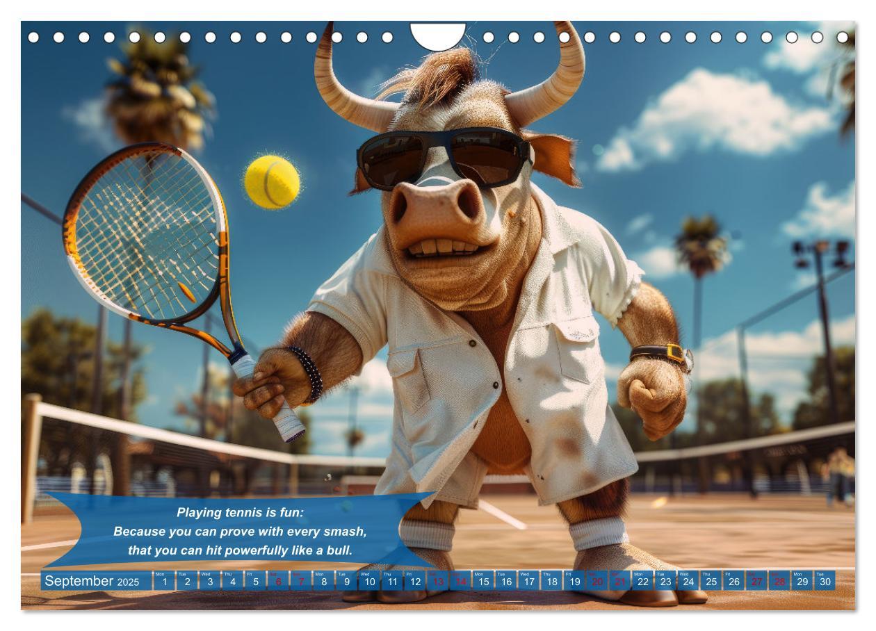 Bild: 9781325989416 | Funny animals as tennis players (Wall Calendar 2025 DIN A4...