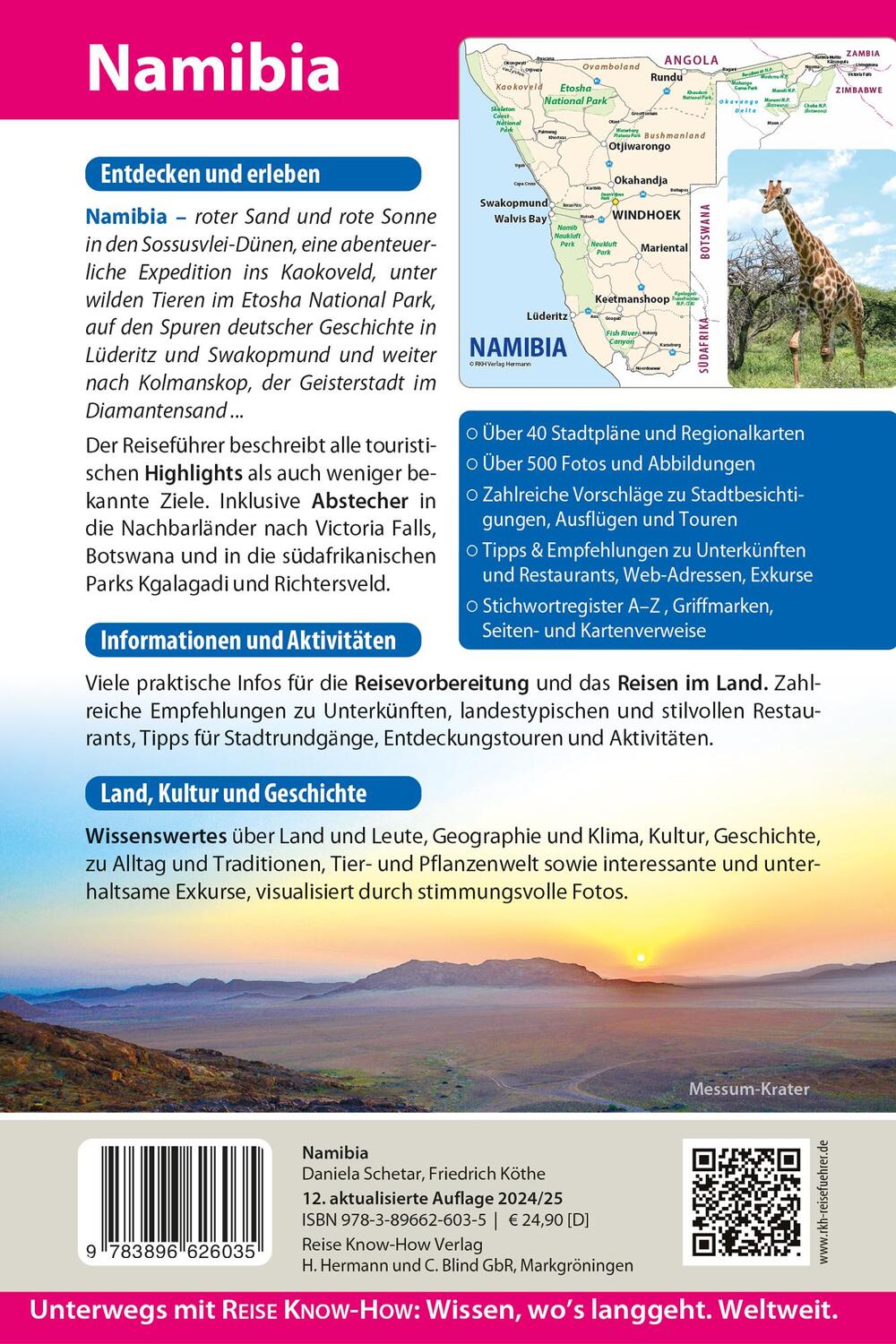 Rückseite: 9783896626035 | Reise Know-How Reiseführer Namibia | Daniela Schetar (u. a.) | Buch