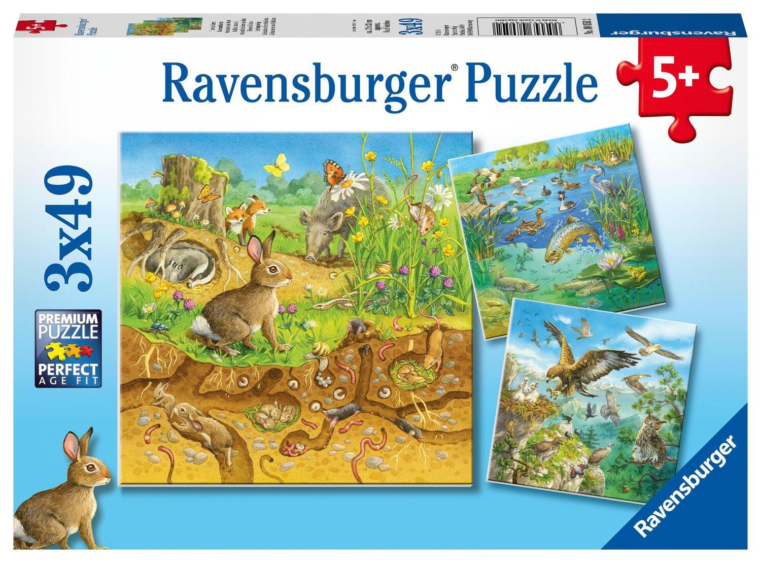Cover: 4005556080502 | Tiere in ihren Lebensräumen - Puzzle mit 49 Teilen | Spiel | Deutsch