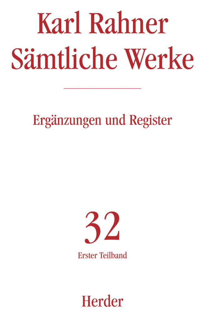 Cover: 9783451237324 | Karl Rahner Sämtliche Werke. Tl.1 | Register | Karl Rahner | Buch
