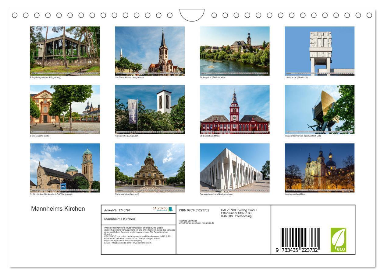 Bild: 9783435223732 | Mannheims Kirchen (Wandkalender 2025 DIN A4 quer), CALVENDO...