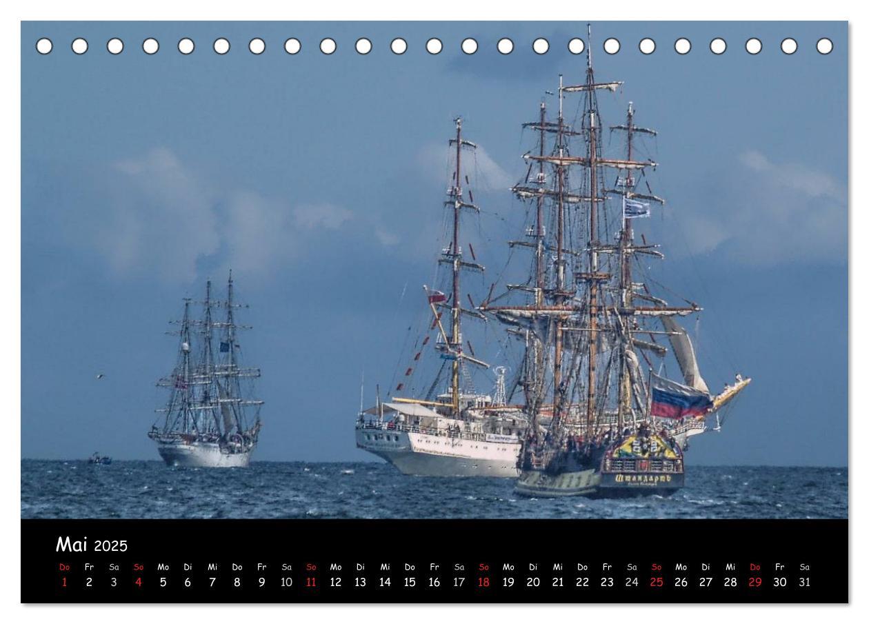 Bild: 9783435764266 | Windjammer vor Warnemünde (Tischkalender 2025 DIN A5 quer),...