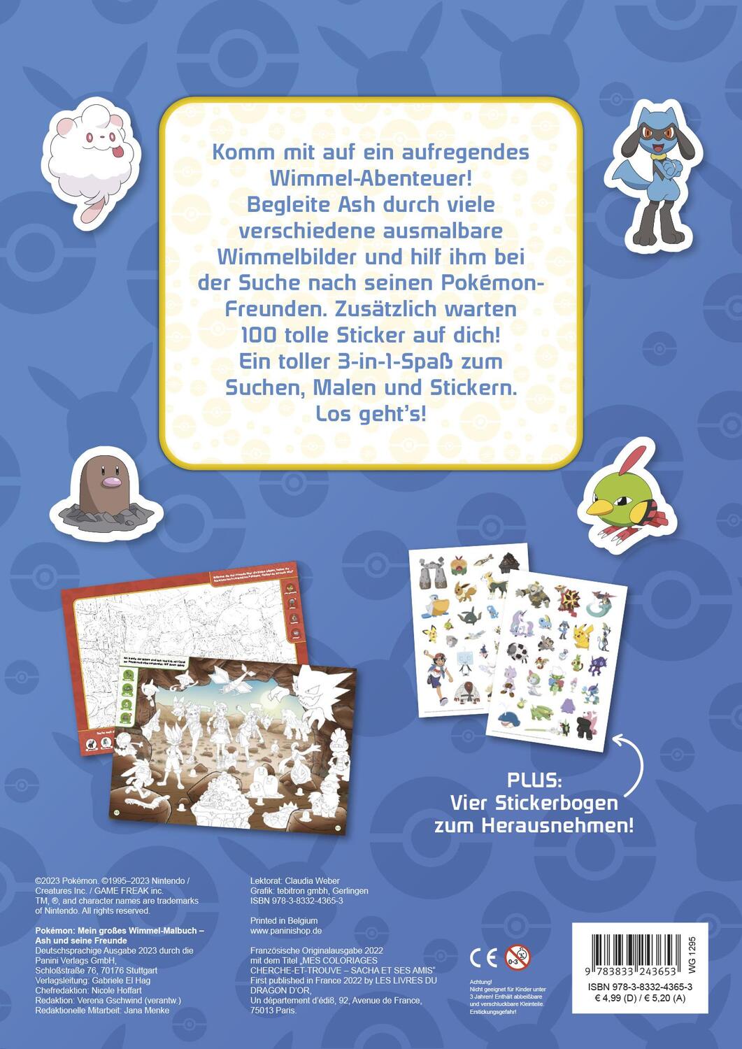 Rückseite: 9783833243653 | Pokémon: Mein großes Wimmel-Malbuch - Ash und seine Freunde | Buch