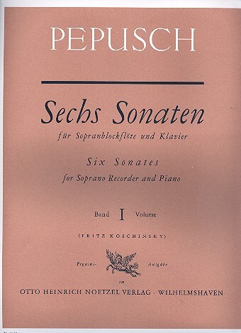 Cover: 9790204431489 | 6 Sonaten Band 1 (Nr.1-3) für Sopranblockflöte und Klavier | Pepusch