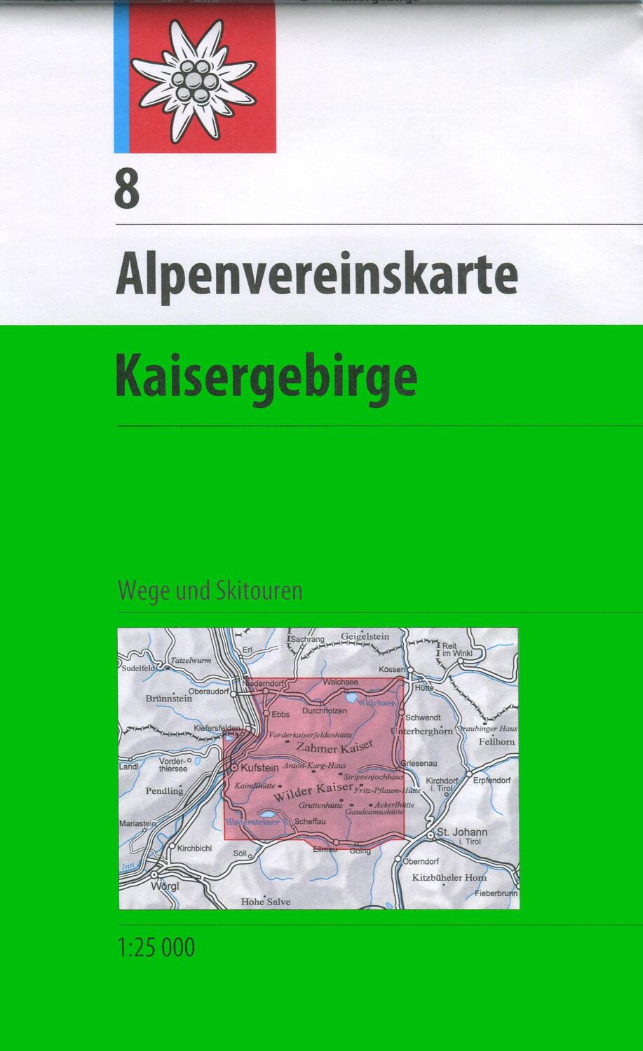 Cover: 9783928777230 | DAV Alpenvereinskarte 08 Kaisergebirge 1 : 25 000 mit...