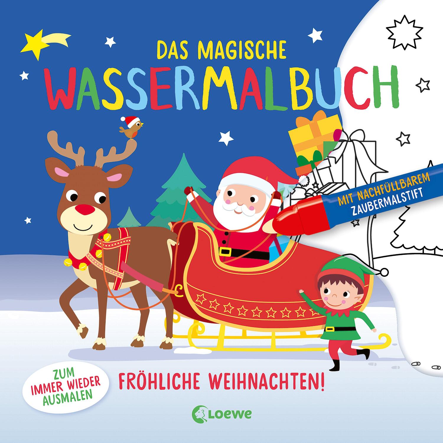 Cover: 9783743217195 | Das magische Wassermalbuch - Fröhliche Weihnachten! | Loewe Kreativ