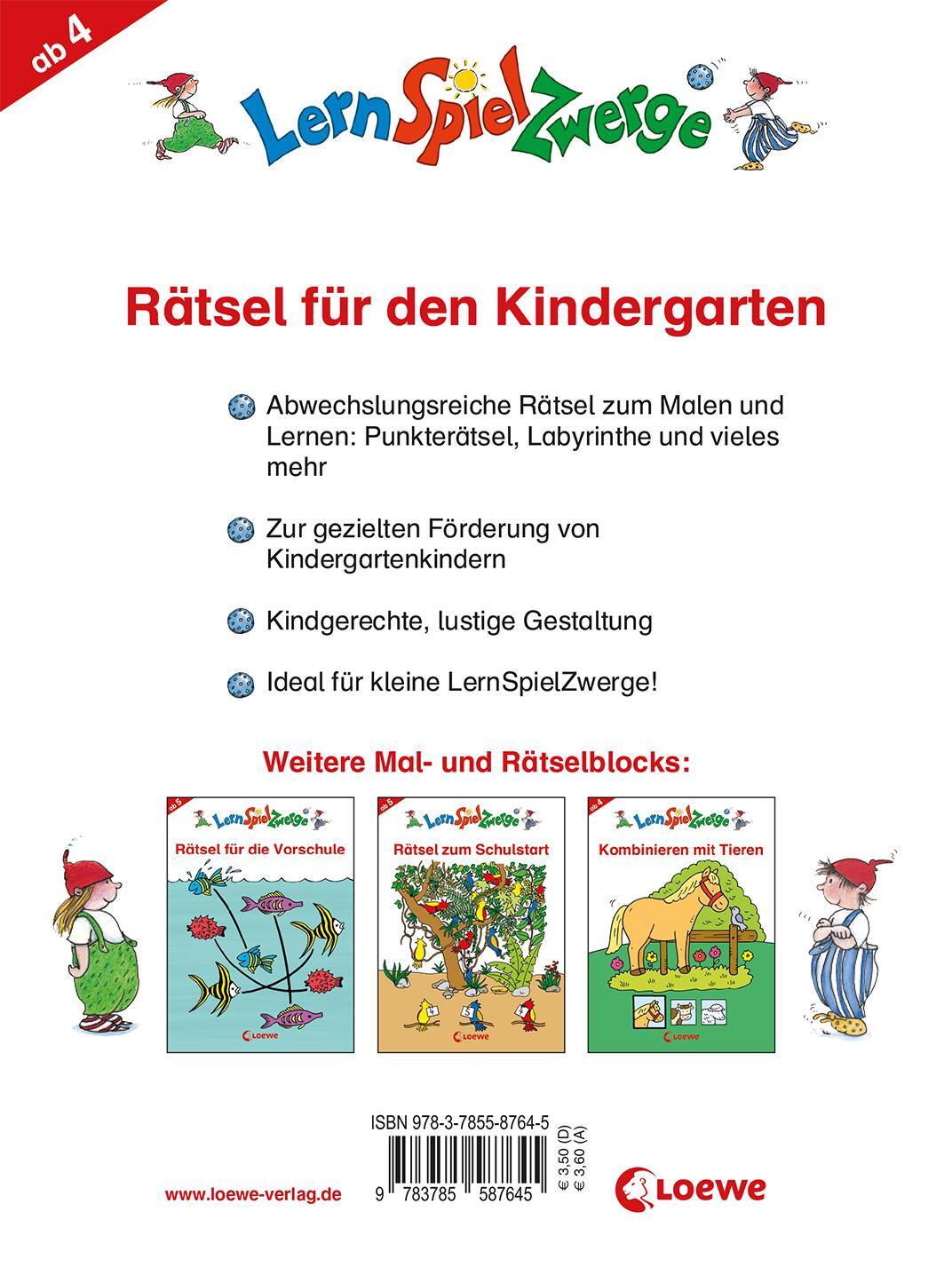 Rückseite: 9783785587645 | Rätsel für den Kindergarten | Buch | Deutsch | 2018 | Loewe