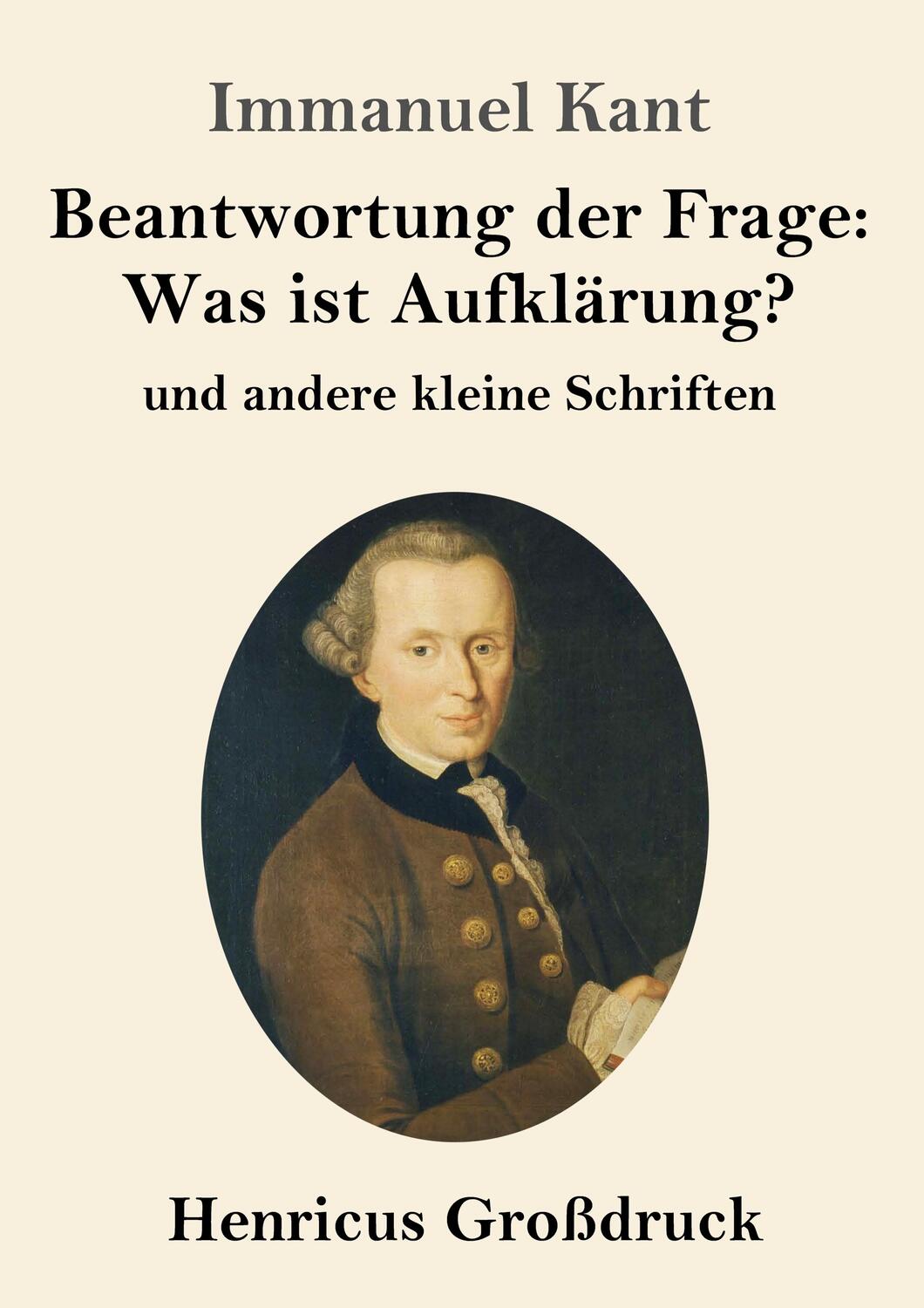 Cover: 9783847837473 | Beantwortung der Frage: Was ist Aufklärung? (Großdruck) | Kant | Buch