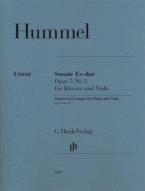 Cover: 9790201810294 | Hummel, J: Sonate für Klavier und Viola Es-dur Opus 5 Nr. 3 | Hummel
