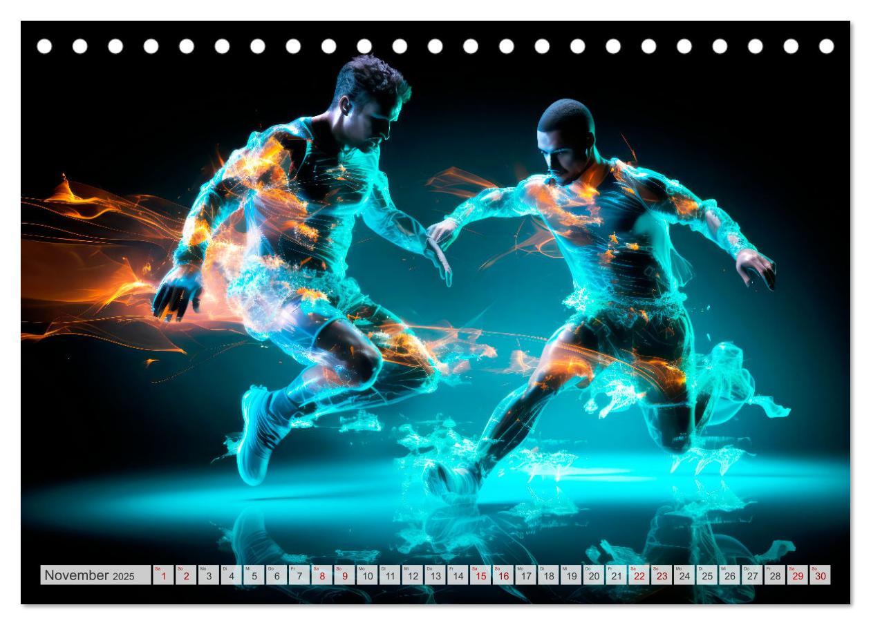 Bild: 9783383853531 | FUßBALLFIEBER Dynamische Szenen (Tischkalender 2025 DIN A5 quer),...