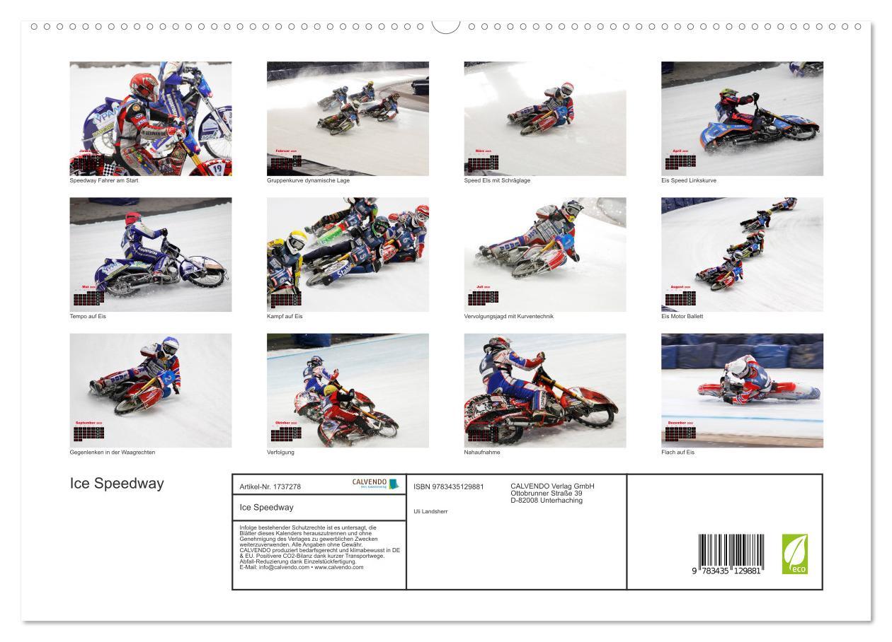 Bild: 9783435129881 | Ice Speedway (hochwertiger Premium Wandkalender 2025 DIN A2 quer),...