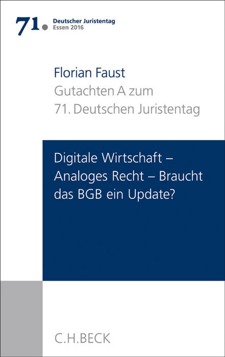 Cover: 9783406685224 | Verhandlungen des 71. Deutschen Juristentages Essen 2016 Bd. I:...