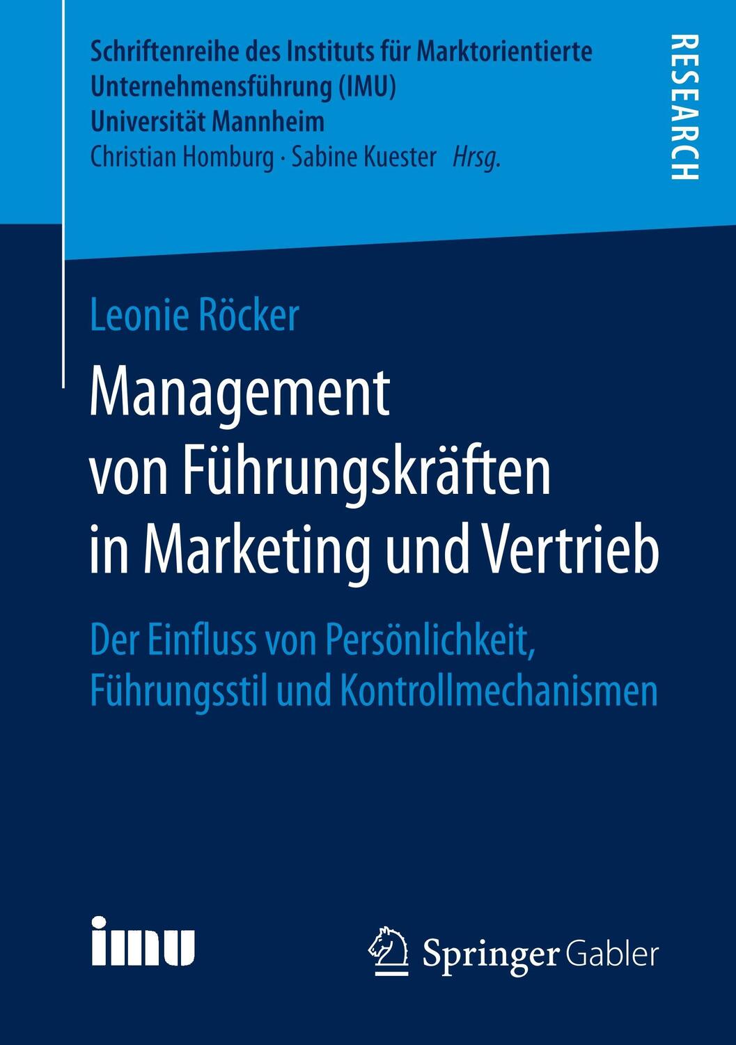 Cover: 9783658208165 | Management von Führungskräften in Marketing und Vertrieb | Röcker | xv