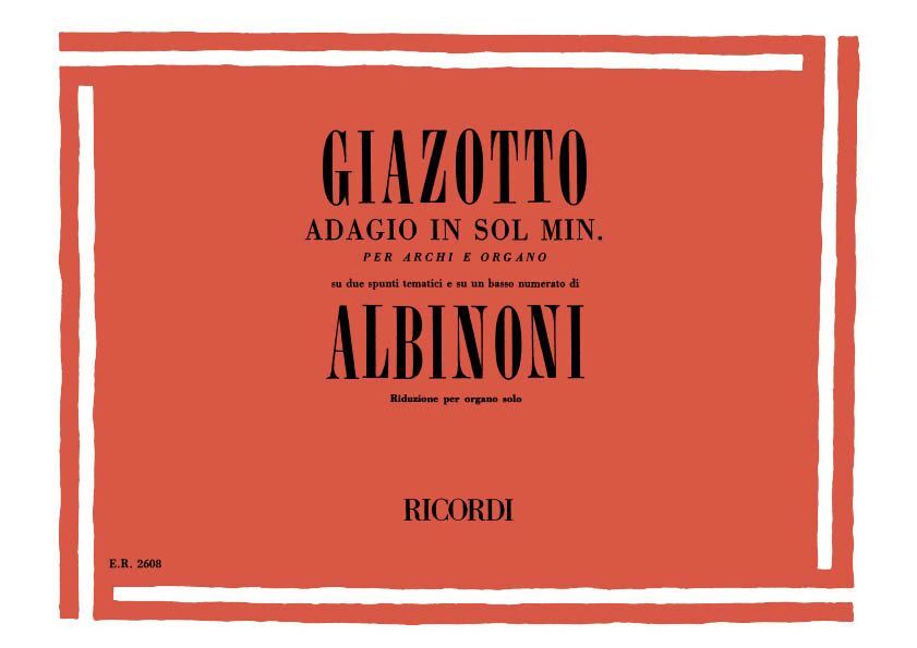 Cover: 9790041826080 | Adagio in sol minore | Riduzione per Organo | Tomaso Albinoni | Buch