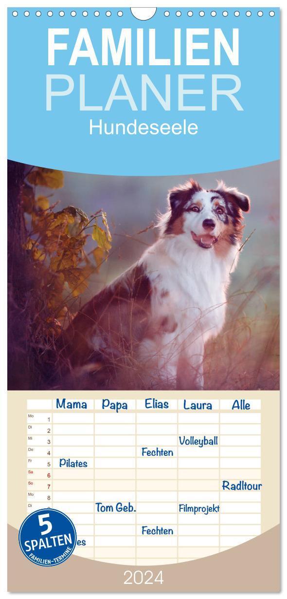 Cover: 9783383088858 | Familienplaner 2024 - Hundeseele mit 5 Spalten (Wandkalender, 21 x...