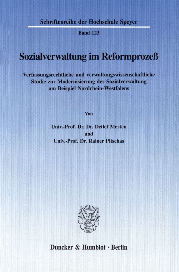 Cover: 9783428089154 | Sozialverwaltung im Reformprozeß. | Detlef Merten (u. a.) | Buch