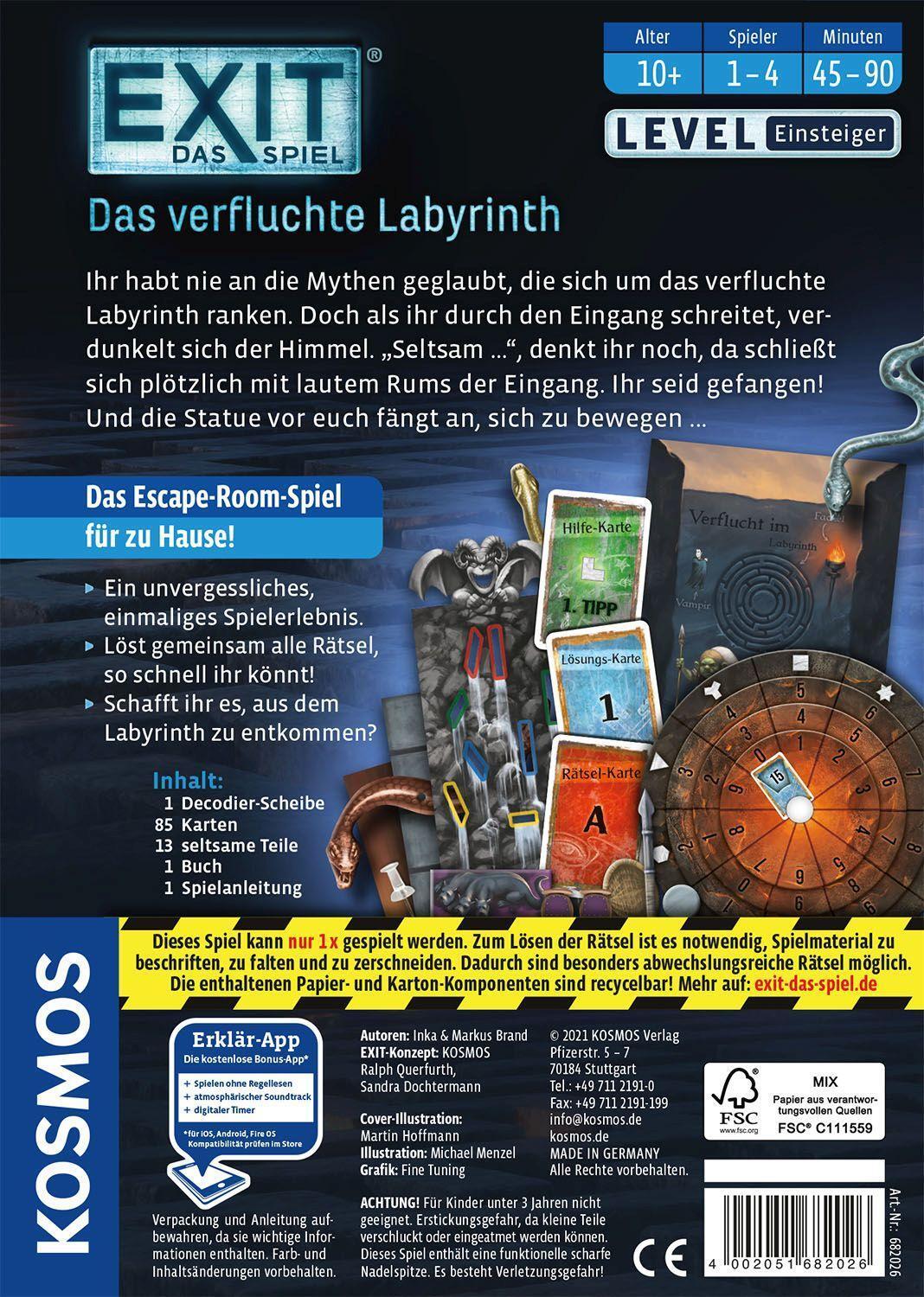 Bild: 4002051682026 | EXIT® - Das Spiel: Das verfluchte Labyrinth | Inka Brand (u. a.)