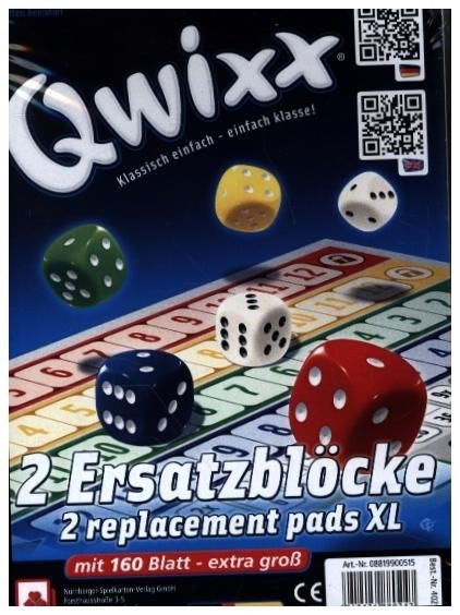 Cover: 4012426880247 | Qwixx XL - Ersatzblöcke (2er) | Nürnberger Spielkarten Verlag | Spiel