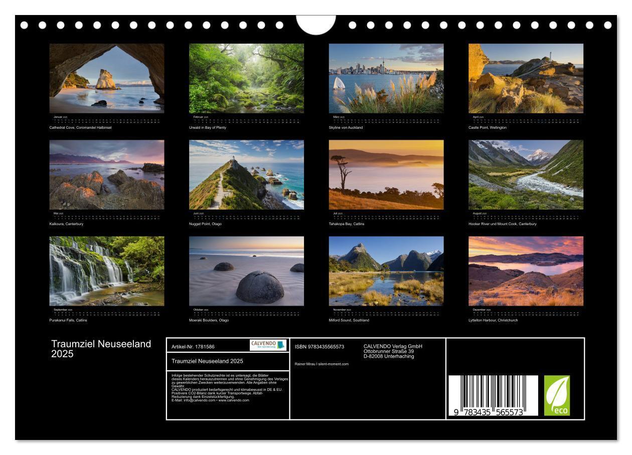 Bild: 9783435565573 | Traumziel Neuseeland 2025 (Wandkalender 2025 DIN A4 quer), CALVENDO...