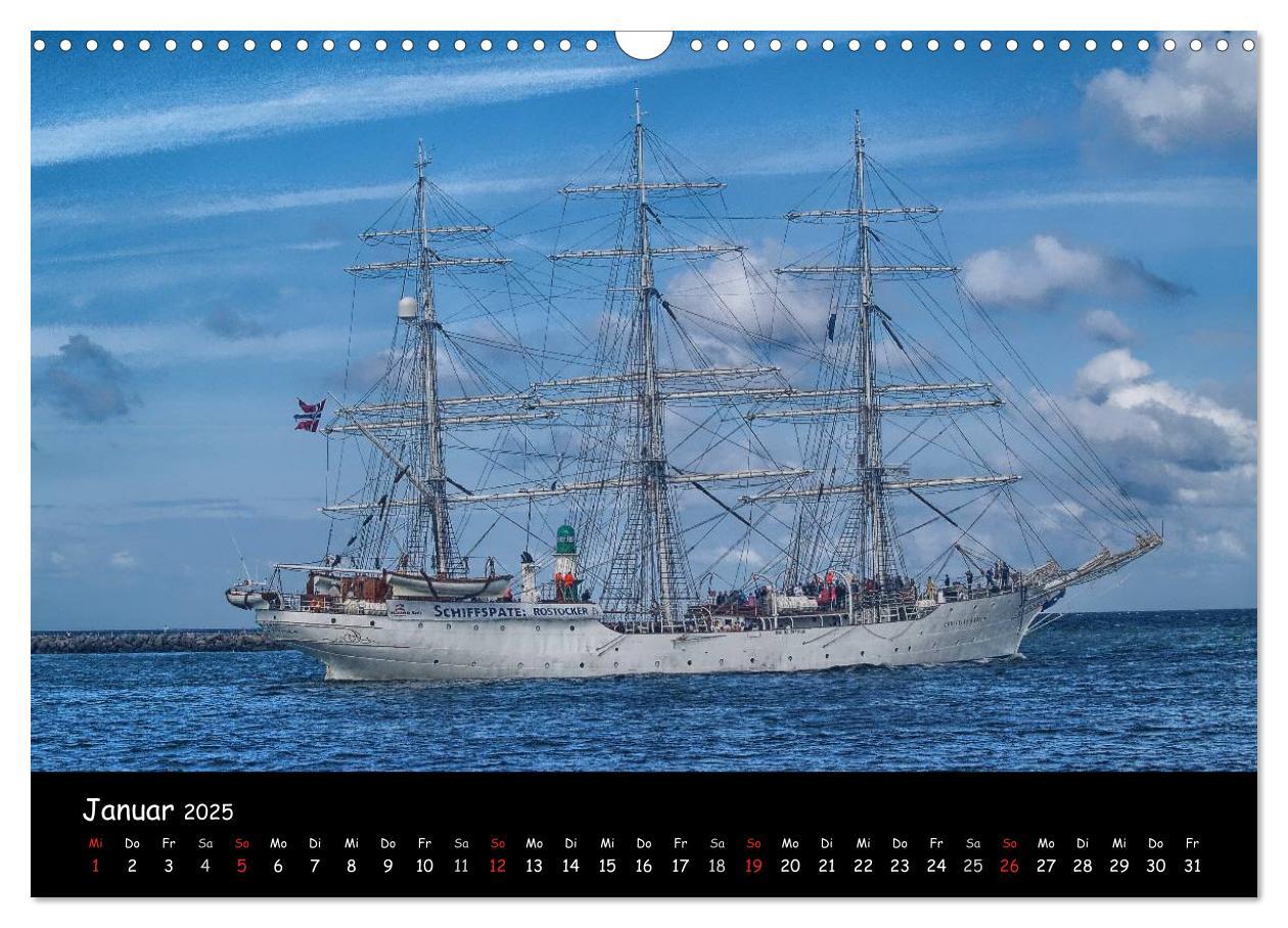 Bild: 9783435766505 | Windjammer vor Warnemünde (Wandkalender 2025 DIN A3 quer), CALVENDO...