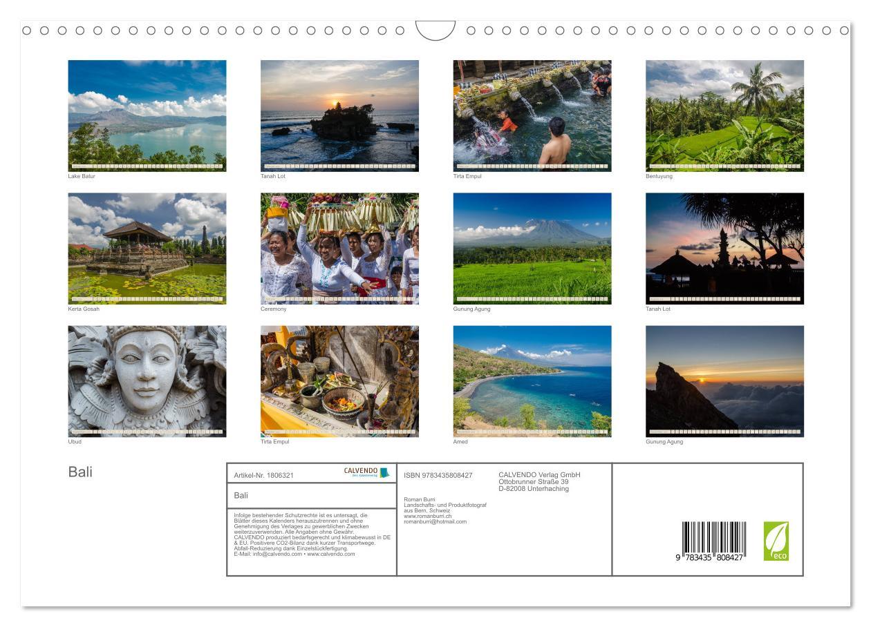 Bild: 9783435808427 | Bali (Wandkalender 2025 DIN A3 quer), CALVENDO Monatskalender | Burri