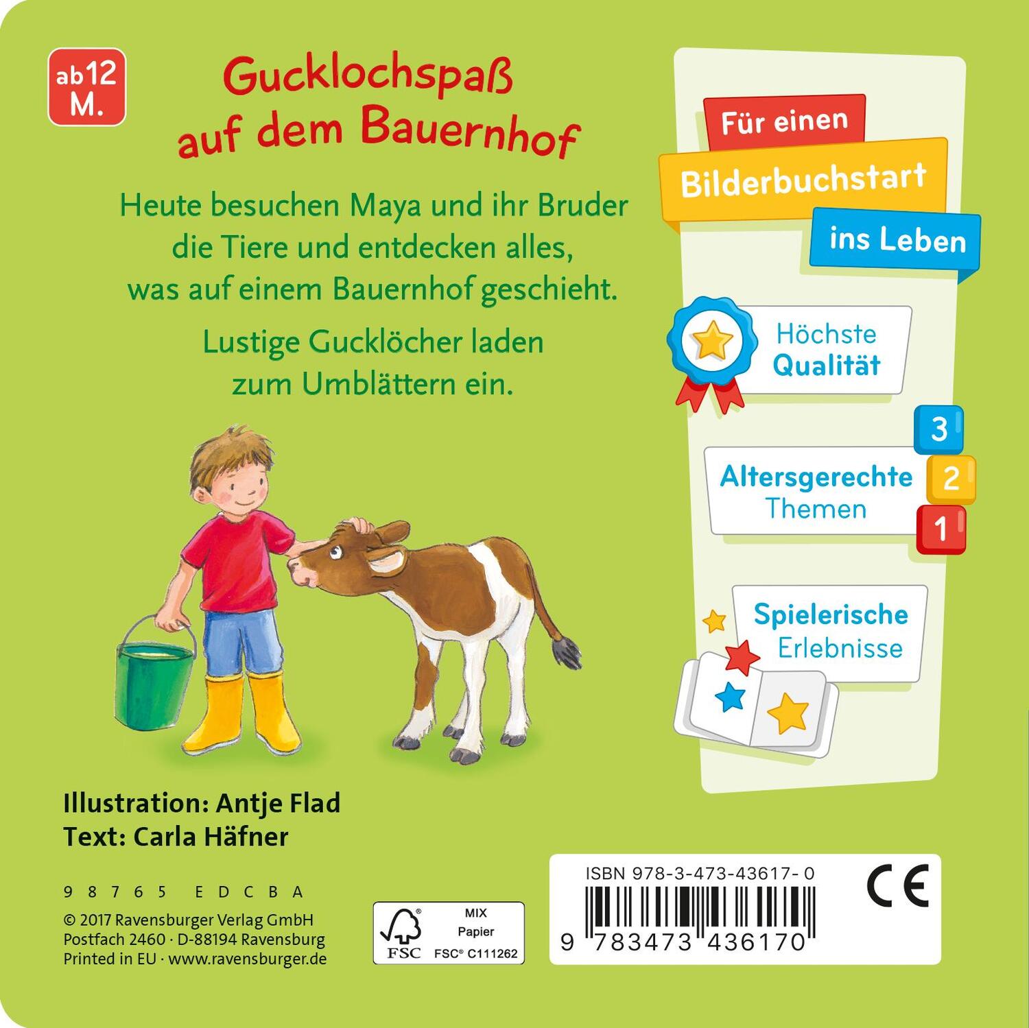 Rückseite: 9783473436170 | Mein Bauernhof Gucklochbuch | Carla Häfner | Buch | 20 S. | Deutsch