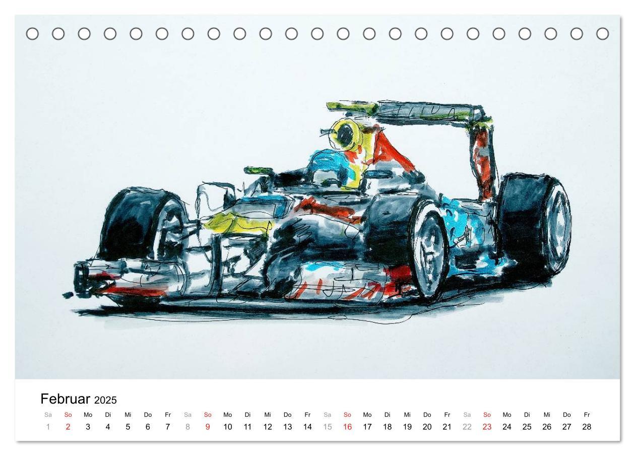 Bild: 9783435707089 | Illustrationen Formel 1 Rennwagen (Tischkalender 2025 DIN A5 quer),...