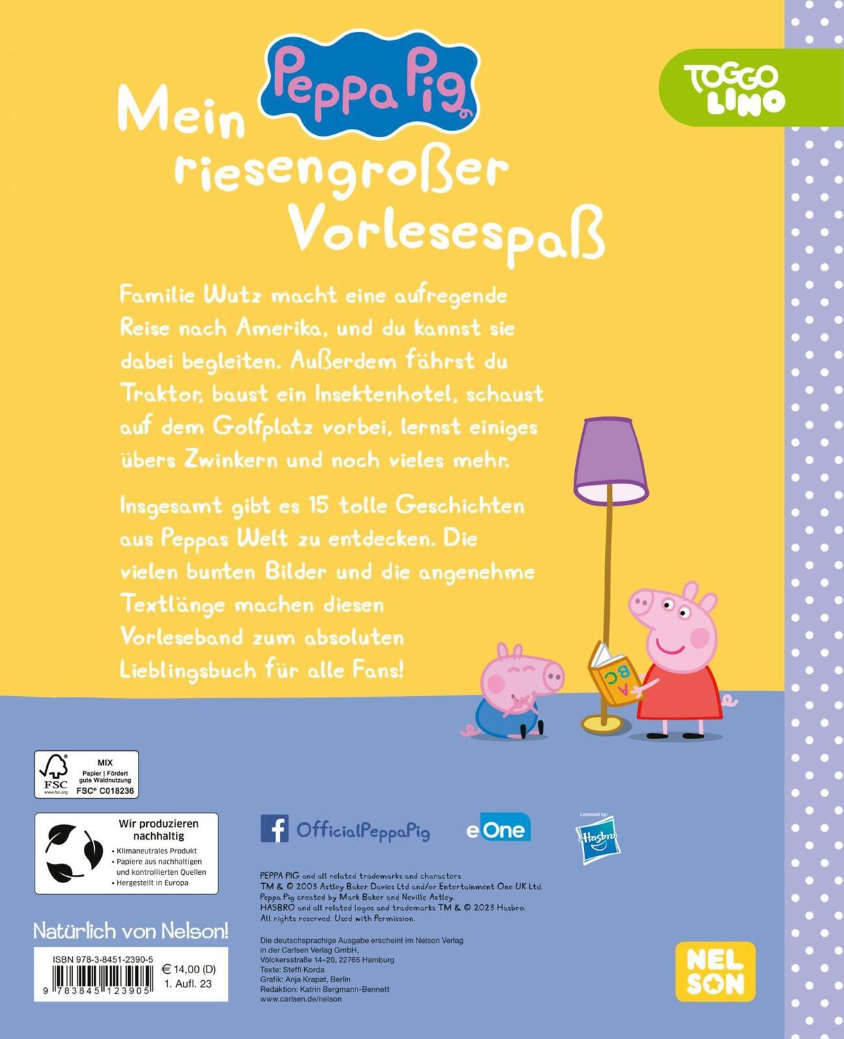 Rückseite: 9783845123905 | Peppa Wutz Gutenachtgeschichten: Mein riesengroßer Vorlesespaß | Buch