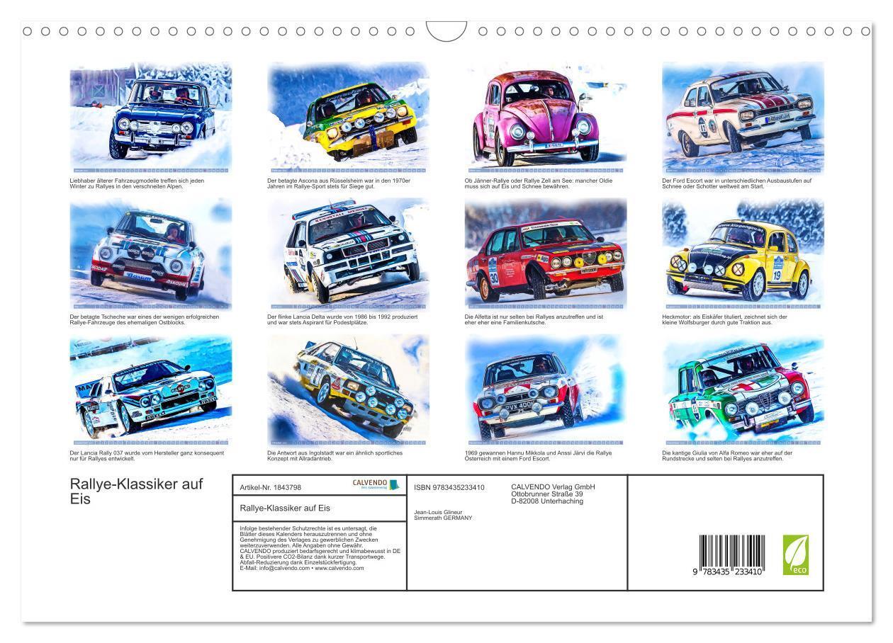 Bild: 9783435233410 | Rallye-Klassiker auf Eis (Wandkalender 2025 DIN A3 quer), CALVENDO...