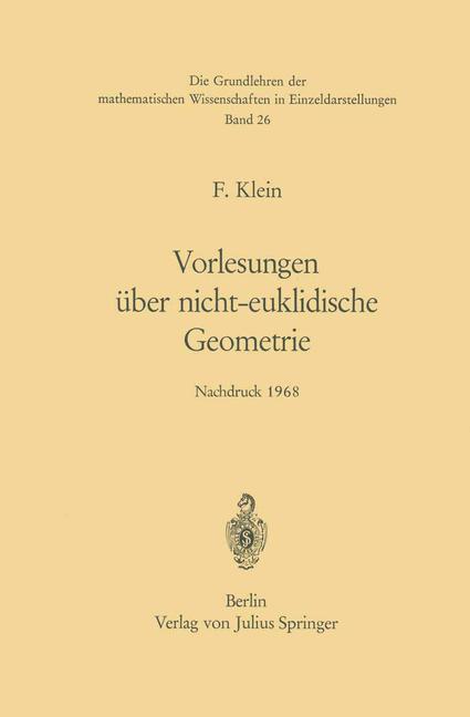 Cover: 9783642950278 | Vorlesungen über Nicht-Euklidische Geometrie | Felix Klein | Buch