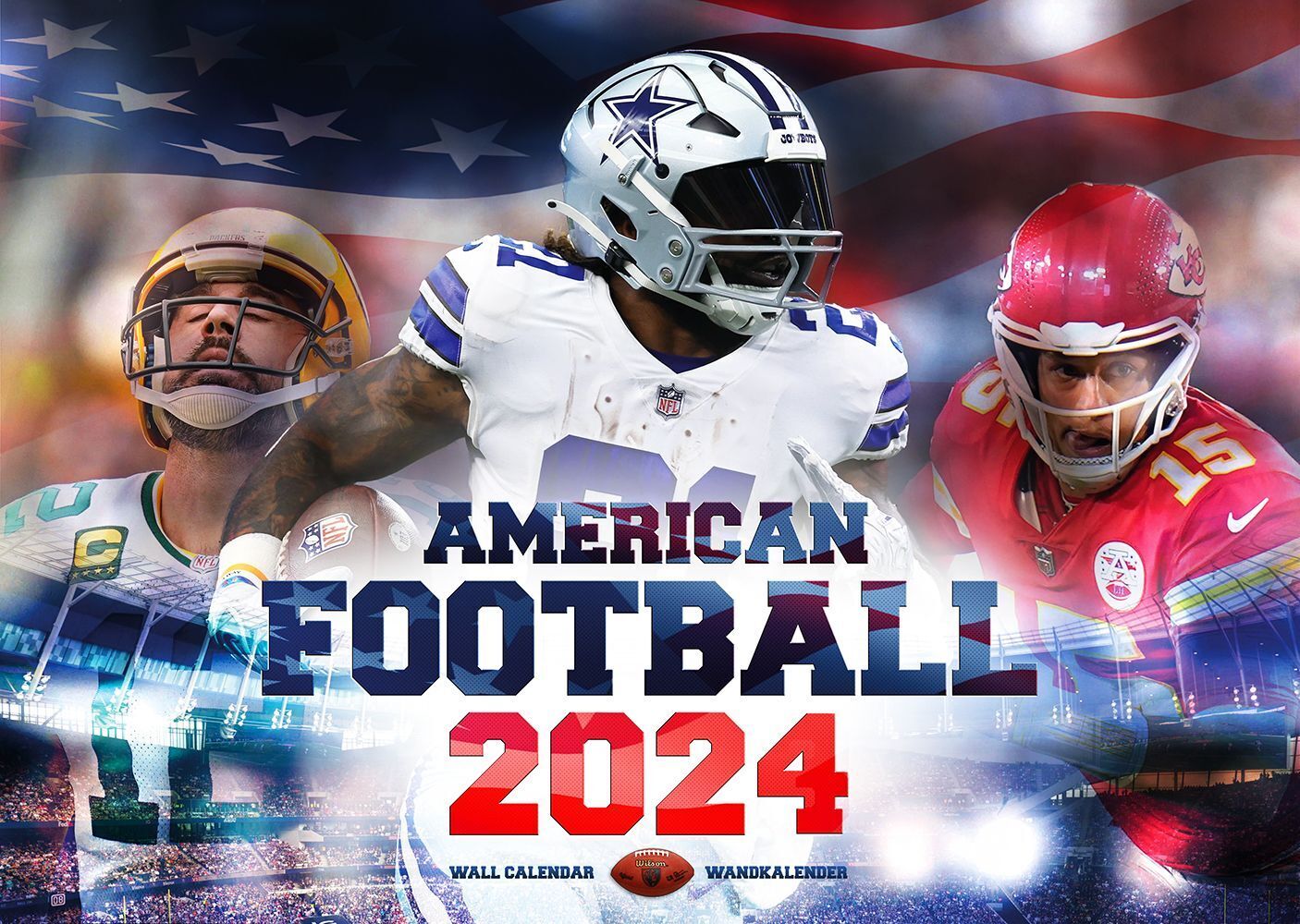 Cover: 9781960825216 | American Football Kalender 2024 | NFL Kalender | Mahomes (u. a.)