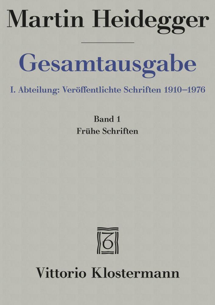 Cover: 9783465000341 | Frühe Schriften (1912-1916) | Friedrich-Wilhelm von Herrmann | Buch