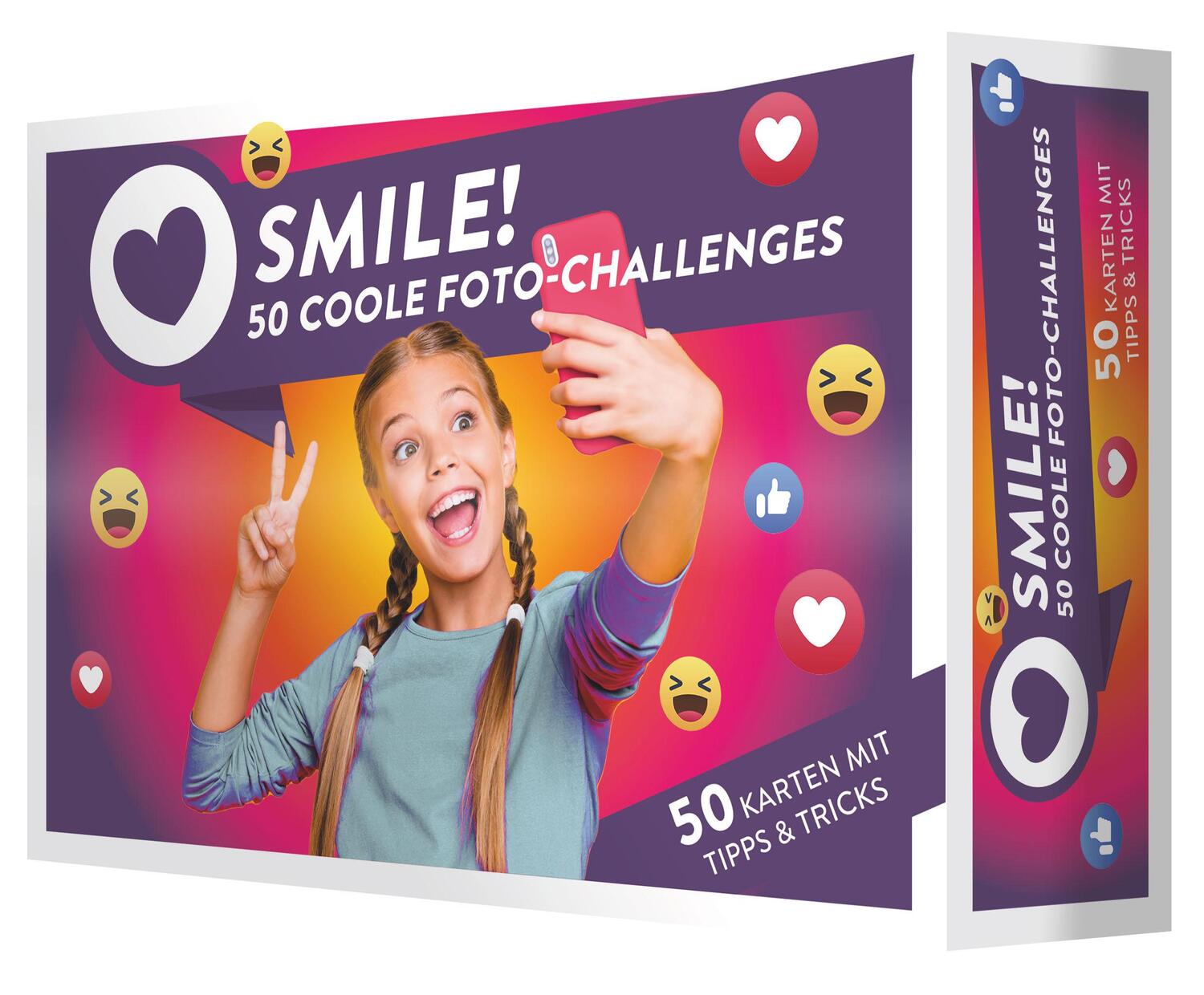 Cover: 9783849941901 | Smile! 50 coole Foto-Challenges | Petra Hoffmann | Box | 100 S. | 2023