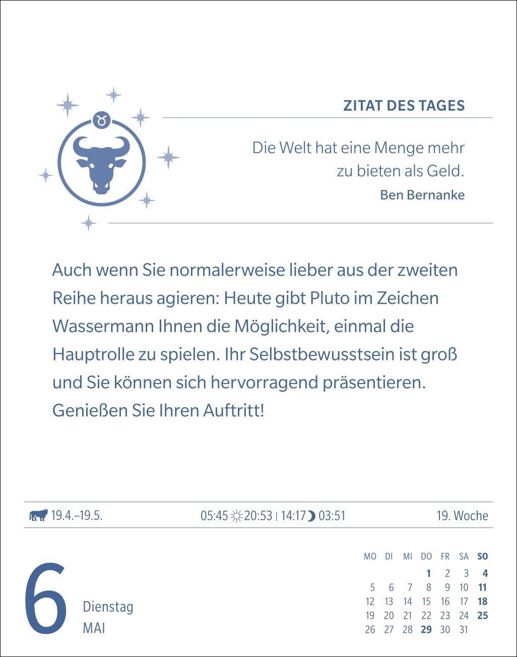Bild: 9783840033681 | Stier Sternzeichenkalender 2025 - Tagesabreißkalender - Ihr...