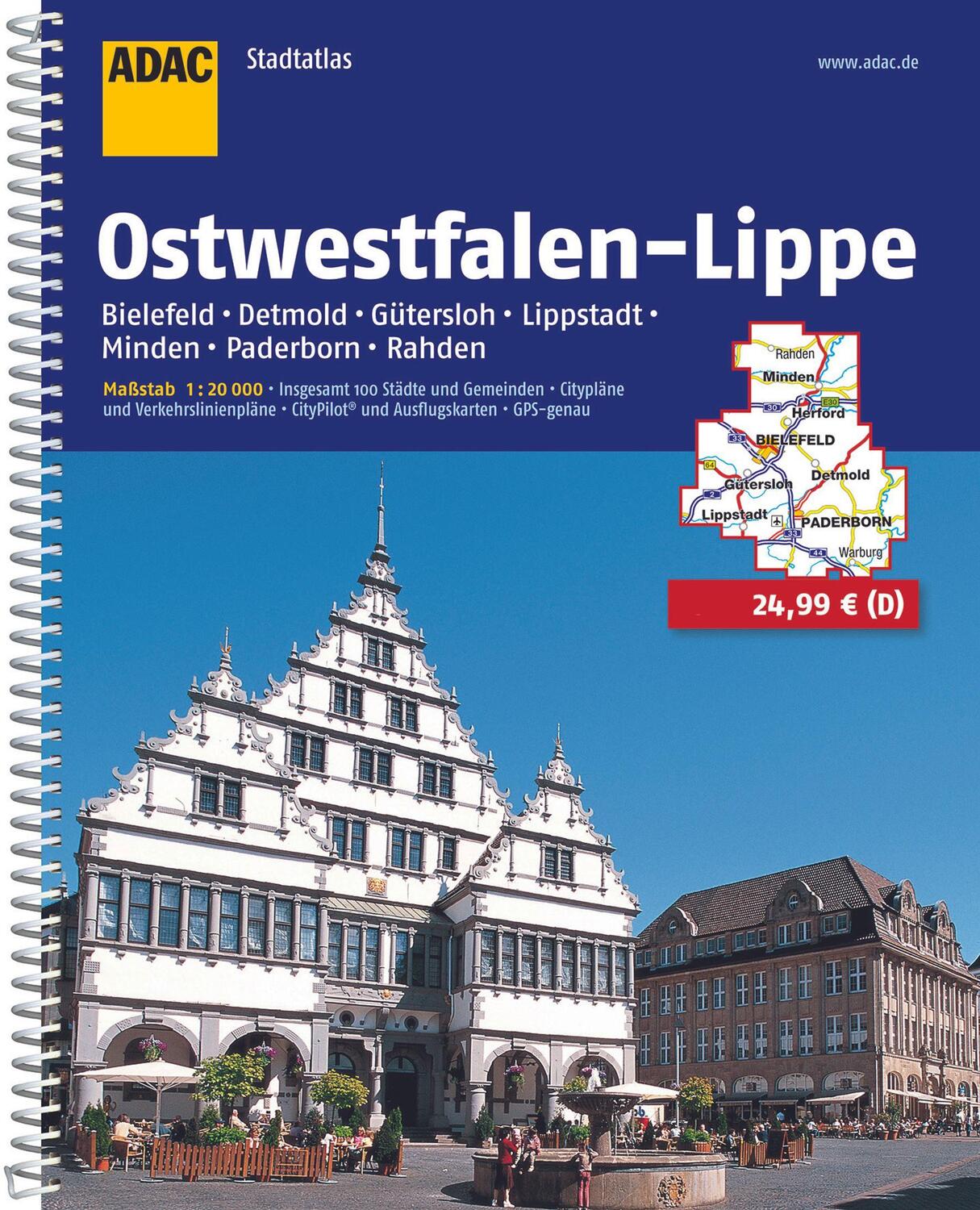 Cover: 9783826405051 | ADAC Stadtatlas Ostwestfalen-Lippe 1:20 000 mit Bielefeld, Detmold,...