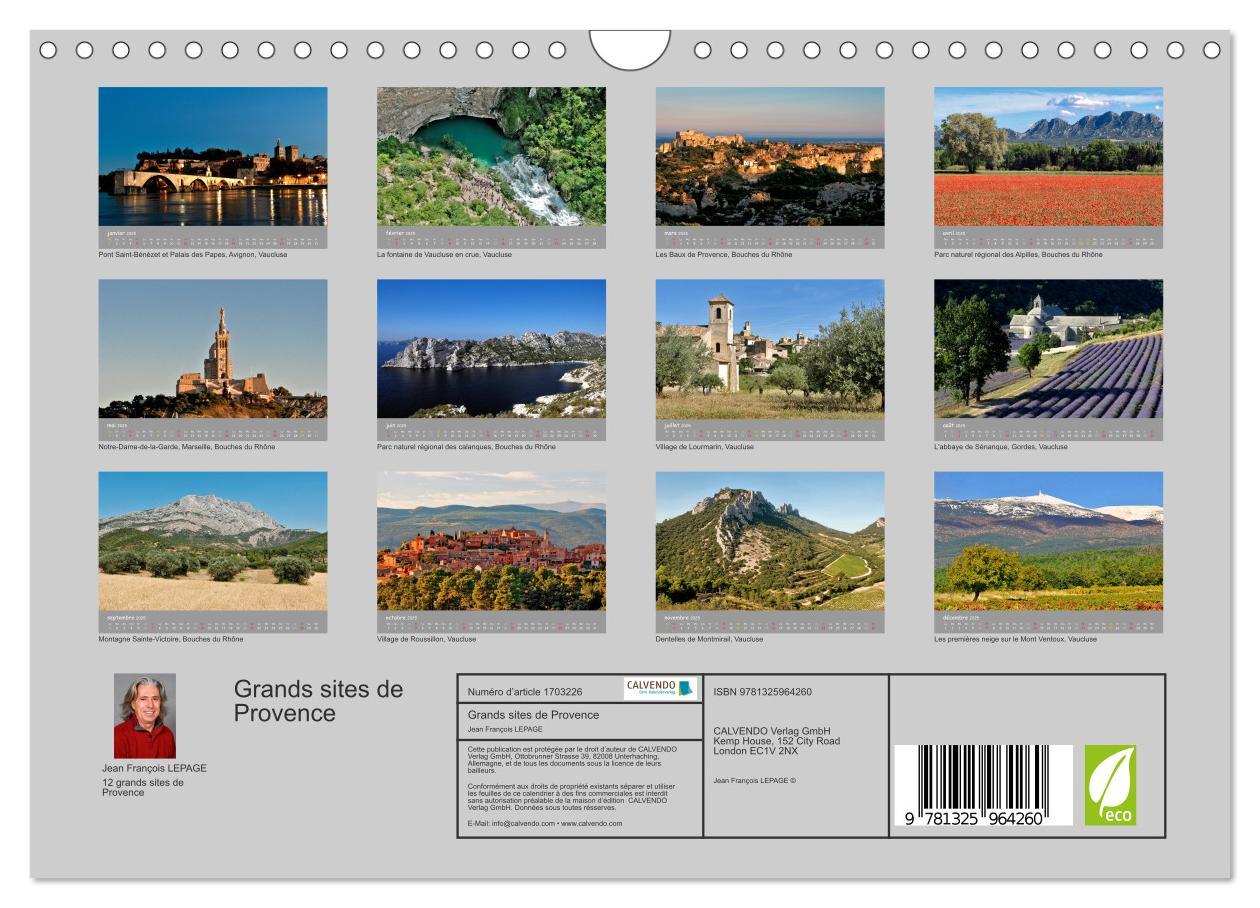 Bild: 9781325964260 | Grands sites de Provence (Calendrier mural 2025 DIN A4 vertical),...