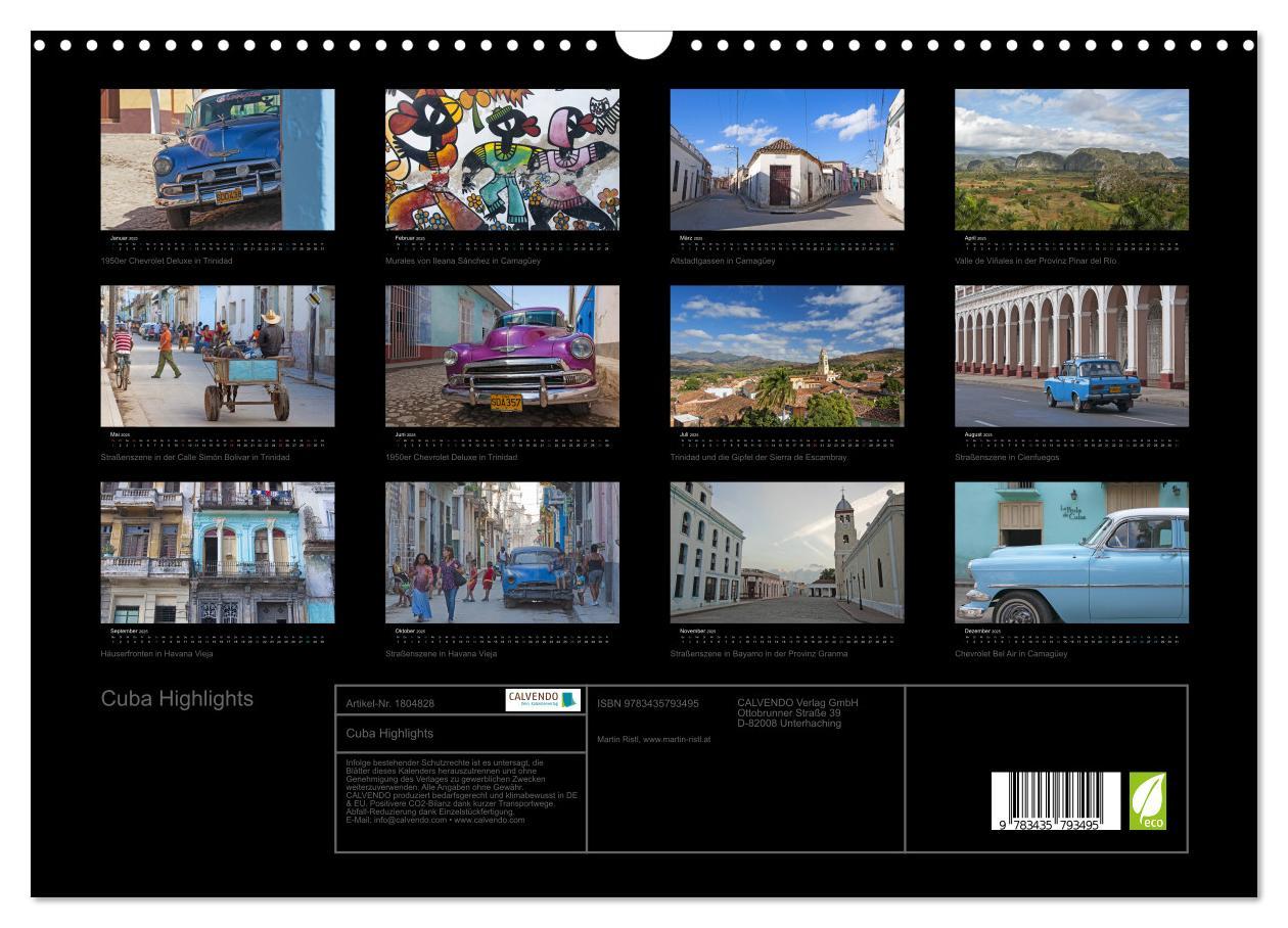 Bild: 9783435793495 | Cuba Highlights (Wandkalender 2025 DIN A3 quer), CALVENDO...