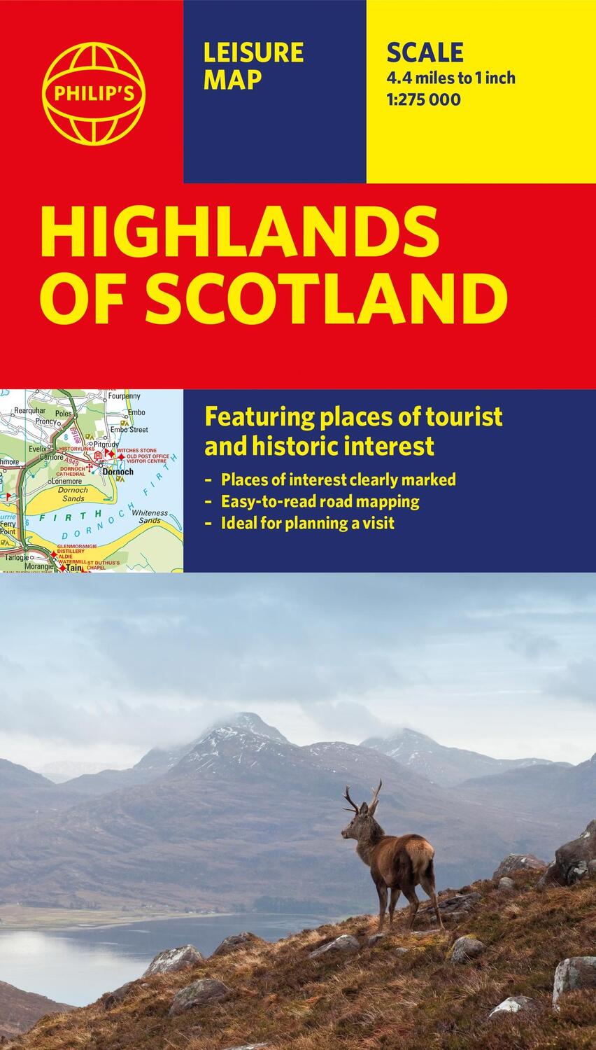 Cover: 9781849075121 | Philip's Highlands of Scotland: Leisure and Tourist Map | Maps | 2019