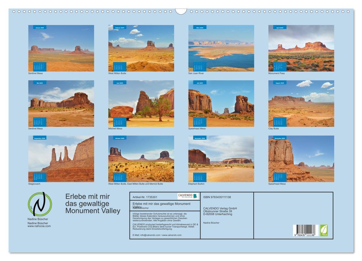 Bild: 9783435111138 | Erlebe mit mir das gewaltige Monument Valley (Wandkalender 2025 DIN...