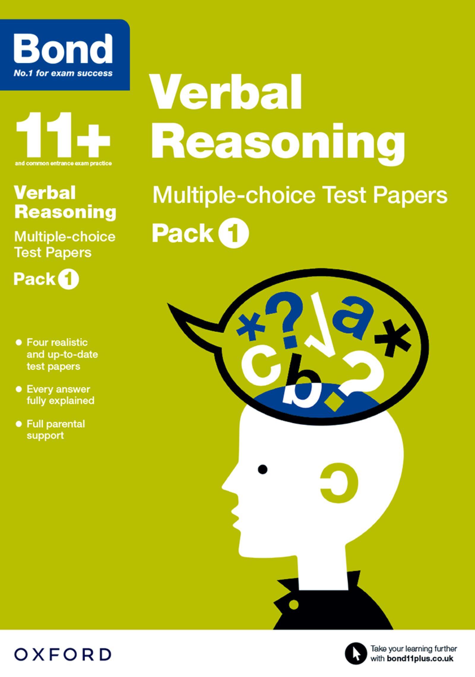 Cover: 9780192740892 | Bond 11+: Verbal Reasoning: Multiple-choice Test Papers: For 11+ GL...