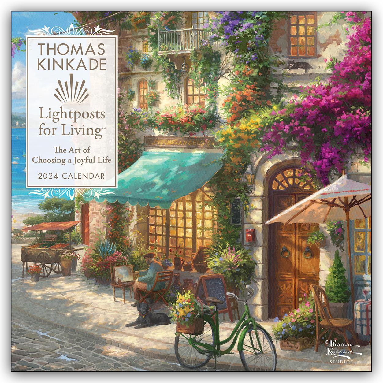 Cover: 9781524883522 | Thomas Kinkade Lightposts for Living 2024 Wall Calendar | Kinkade