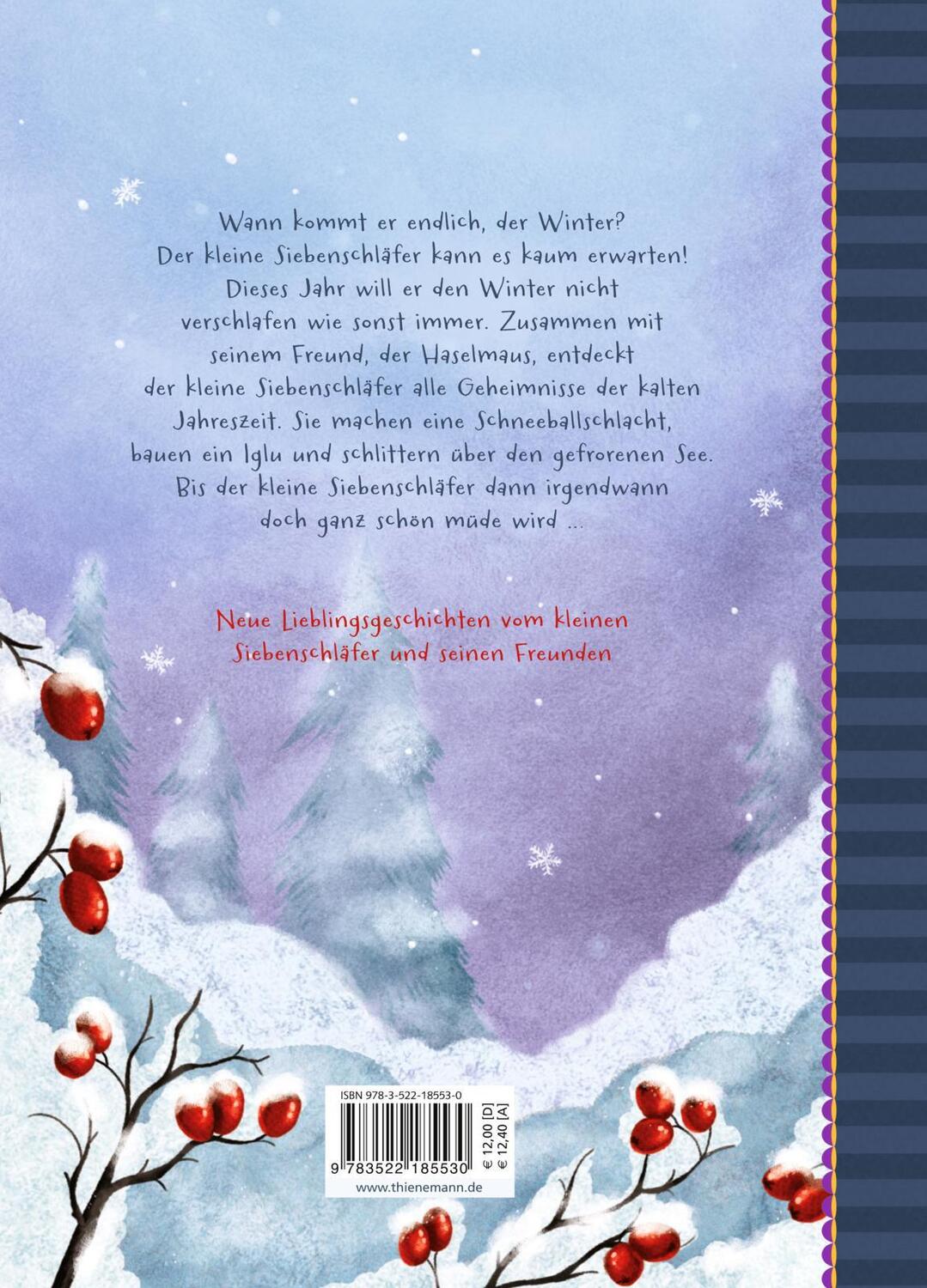 Rückseite: 9783522185530 | Der kleine Siebenschläfer: Eine Pudelmütze voller Wintergeschichten