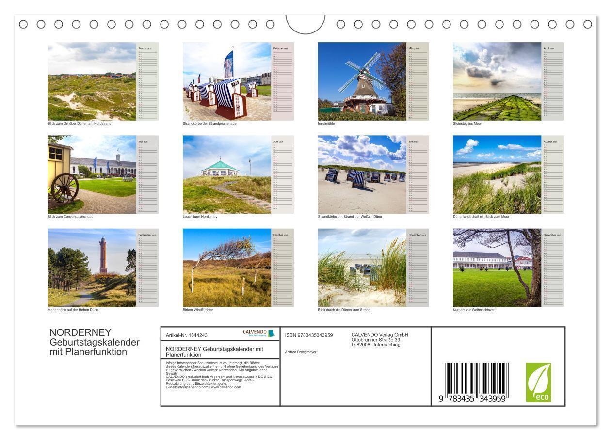 Bild: 9783435343959 | NORDERNEY Geburtstagskalender mit Planerfunktion (Wandkalender 2025...