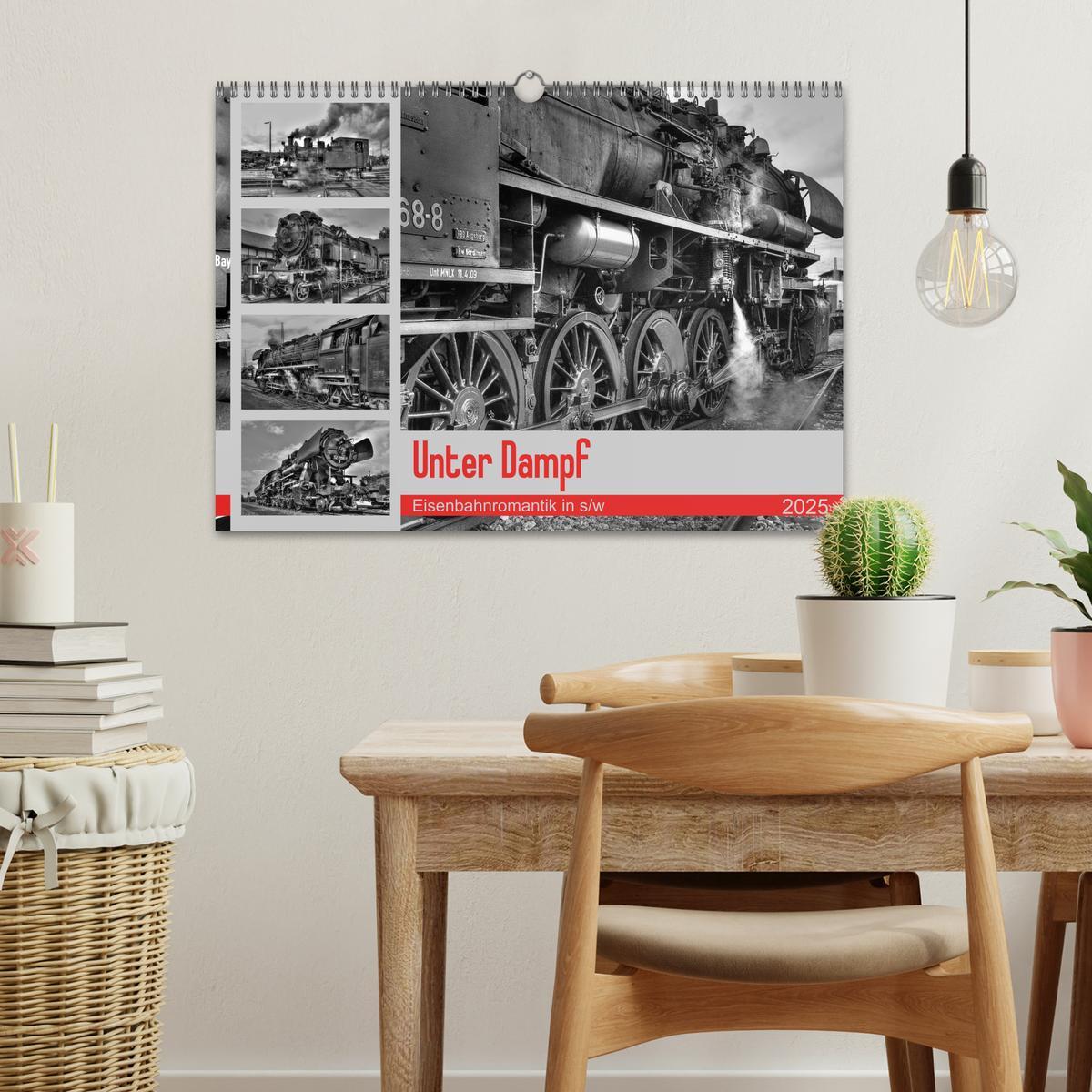 Bild: 9783435375288 | Unter Dampf - Eisenbahnromantik in schwarz-weiß (Wandkalender 2025...